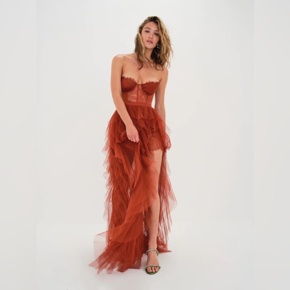 For Love And Lemons Dresses & Skirts - For Love and Lemons Bustier Gown in rust color. Single use. Large size (L).